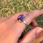 Amethyst cabachon silver ring