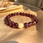Amethyst-moonstone stretch bracelet