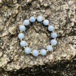 Aquamarine 14k gold spacers bracelet