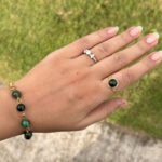 Emerald copper linked bracelet