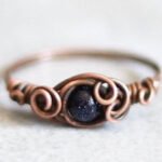 Gemstone ring in copper