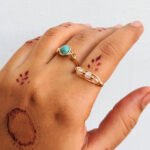 Moonstone 3 bead ring