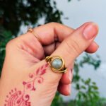 Moonstone copper ring