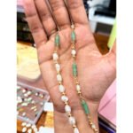 Pearl and green aventurine 2 layer necklace