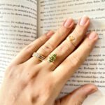 Turquoise ring in pale copper