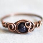 Emerald Copper Minimalist Ring